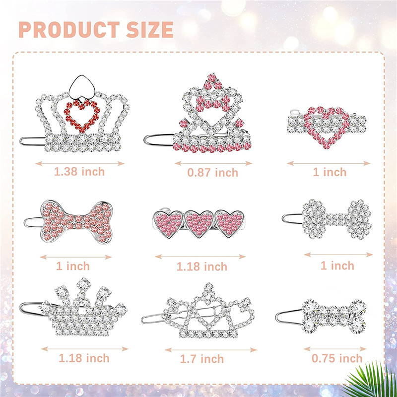 Pet Supplies York - Bling Delicate Crystal Dog Hairpin Rhinestone