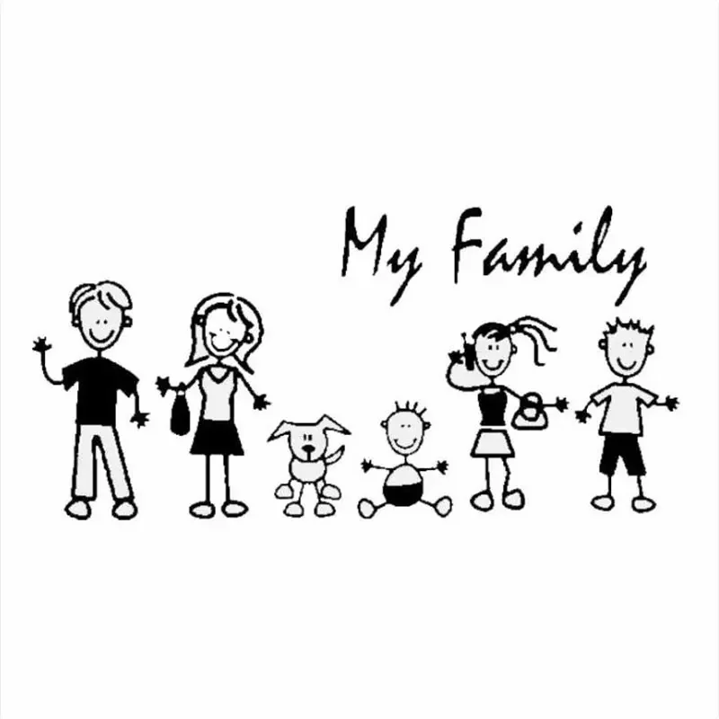 Pet Supplies Warehouse - Car Sticker Family Stick Figure Kid