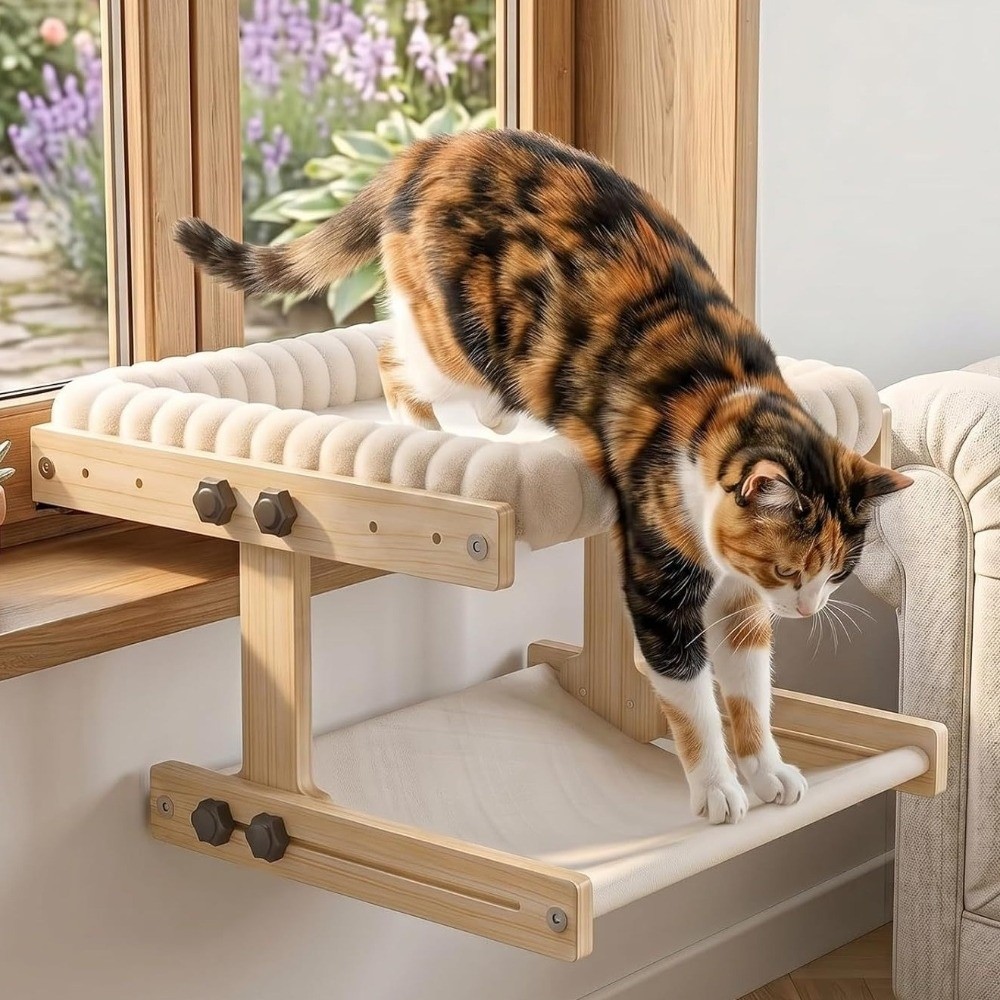 Cat Window Perch - Easy To Assemble Adjustable Cat Window