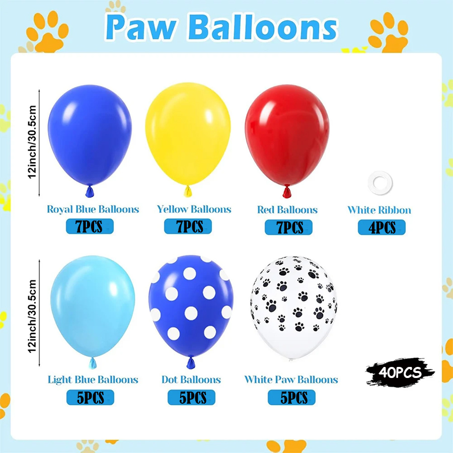 40pcs Paw Blue Yellow Red Late - Pet Supplies Warehouse recension och pris
